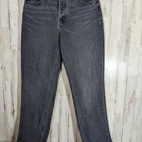 Old Navy High-Rise Slouchy Straight Womens Jeans Size 2 black  Button Fly - Picture 4 of 6